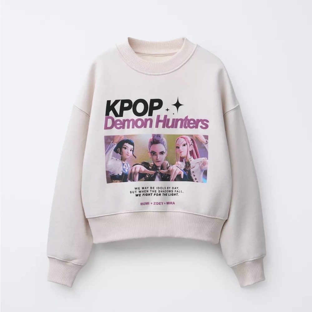ZARA KPOP Demon Hunters Graphic Sweatshirt - NWT size 13-14